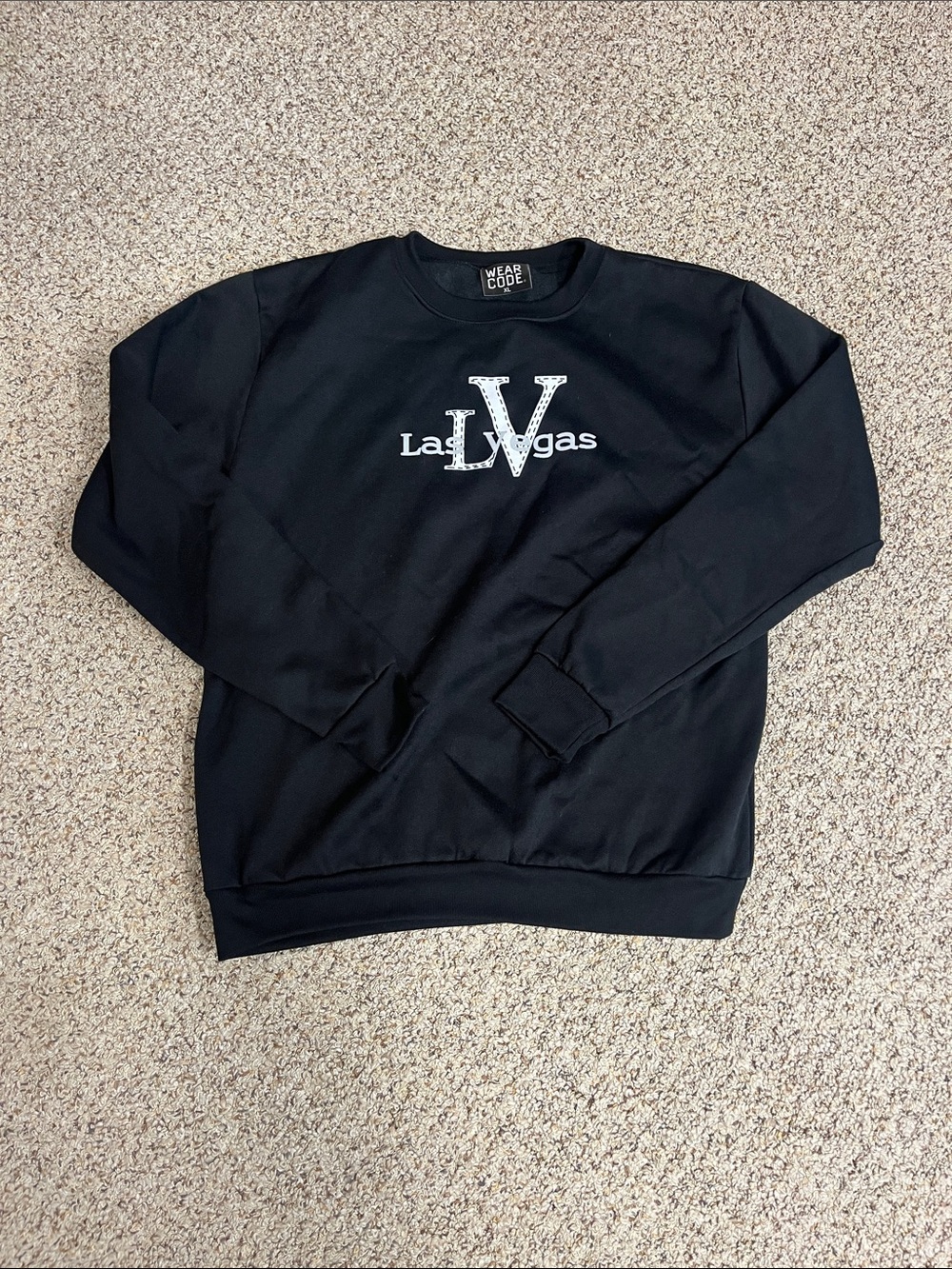🍀6/$20 LasVegas Black Logo Crewneck Sweatshirt
